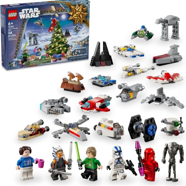 LEGO Star Wars Advent Calendar 2024 (Set 75395) – 368 Pieces, 18 Mini Builds, 5 Minifigures, Ages 6+